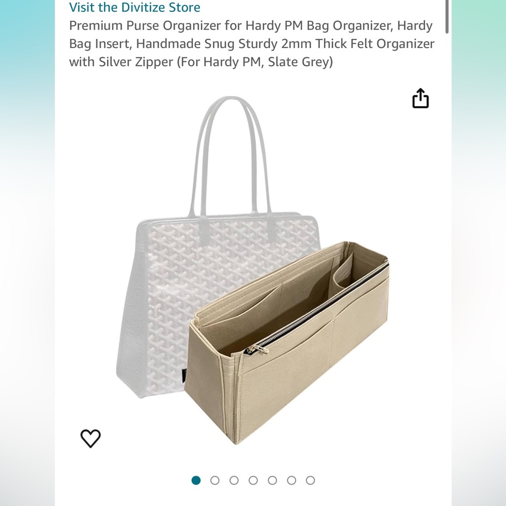 Divitize bag organizer for Goyard Hardy PM tote bag